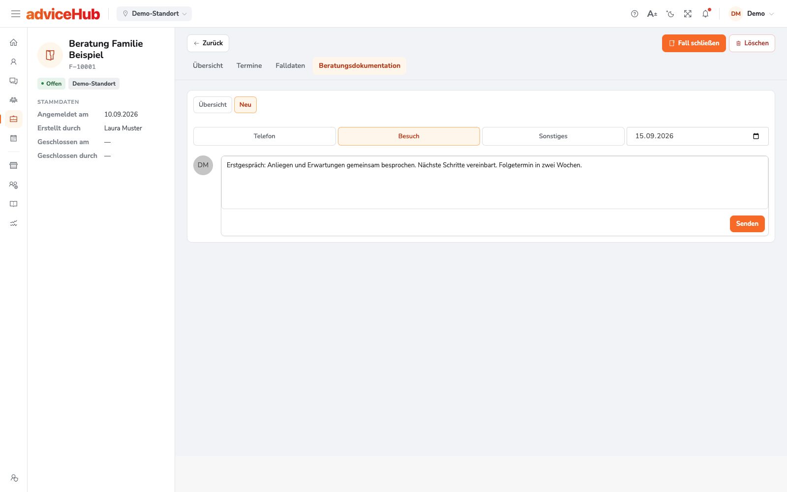 AdviceHub Beratungsdokumentation